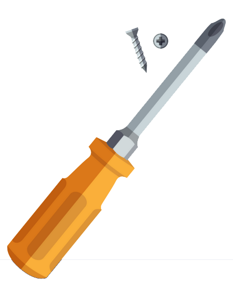 Illustration of screwdriver with screw