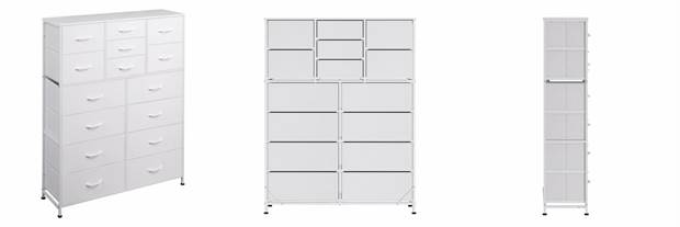 Recalled WLIVE Fabric 15-Drawer Dresser in White