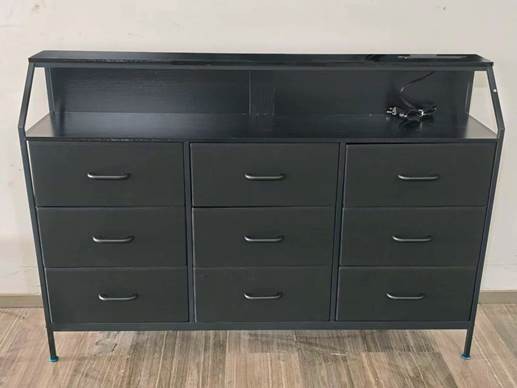 Recalled KKL Fabric 9-Drawer Dresser in black (front)
