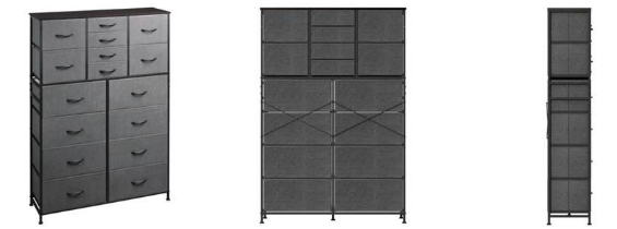 Recalled WLIVE Fabric 16-Drawer Dresser in Dark Gray