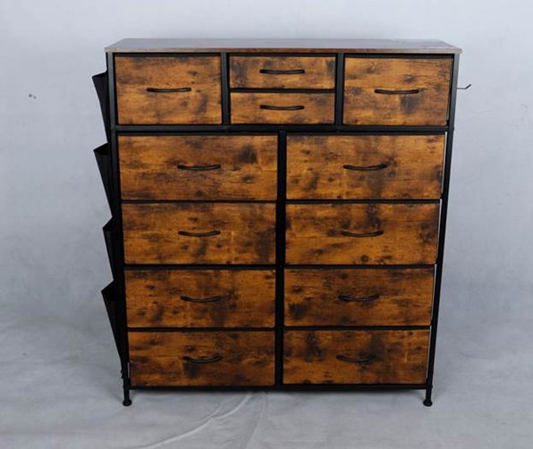Recalled YaFiti 12-Drawer Rustic Brown Dresser (front view)