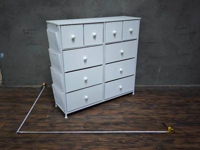 Recalled White Gunaito 10-Drawer Dresser (side)